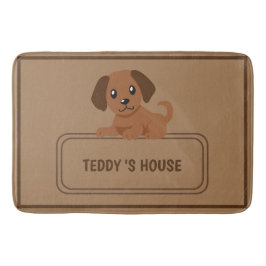 Alfombrilla De Baño Mascota de perro lindo Bienvenido fiesta de casa D