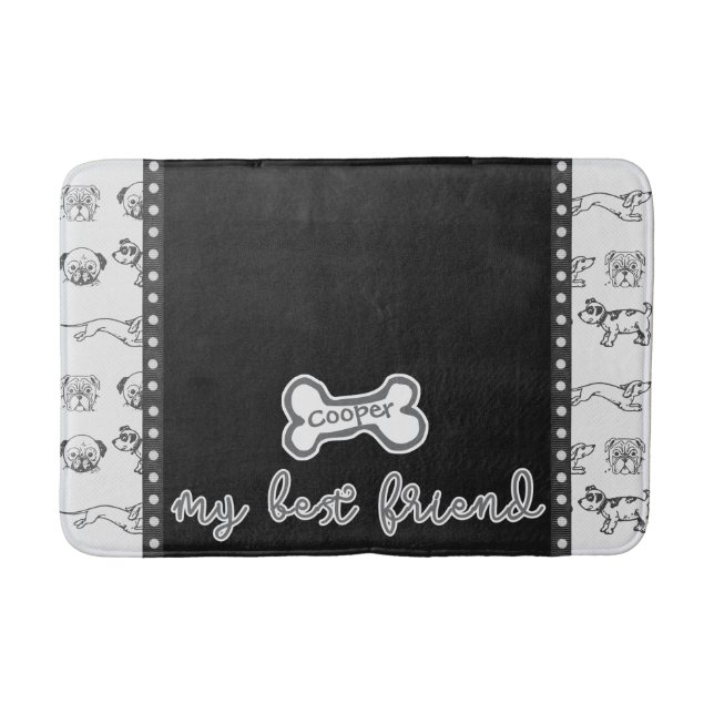 Alfombrilla De Baño Mascota de personalizado de brújula media de baño (Anverso)