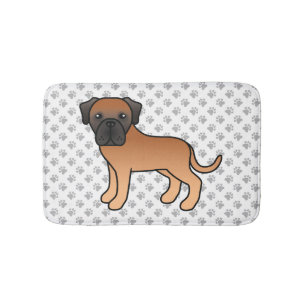 Alfombrilla De Baño Mastín inglés albaricoque Perro de dibujos animado