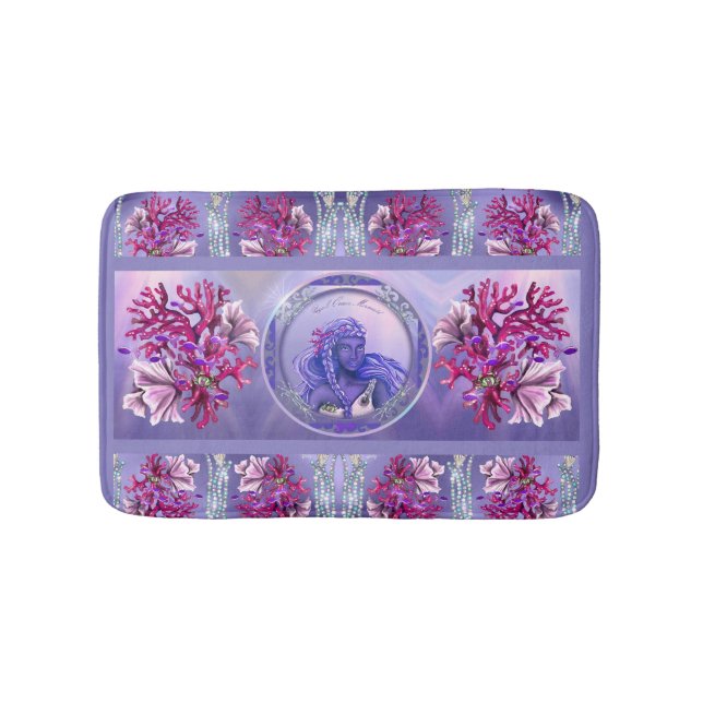 Alfombrilla De Baño Mat Bath Mat de la sirena del océano púrpura (Anverso)