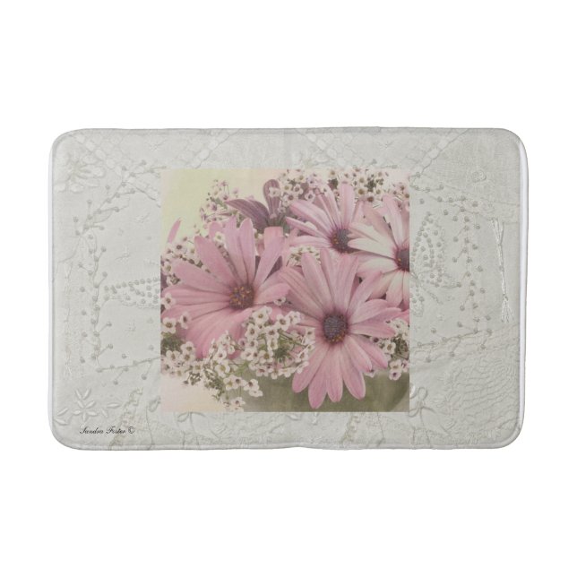 Alfombrilla De Baño Mat Bath Osteospernum Rosa (Anverso)