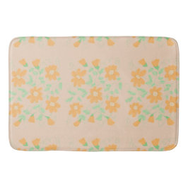 Alfombrilla De Baño Mat con flores naranja