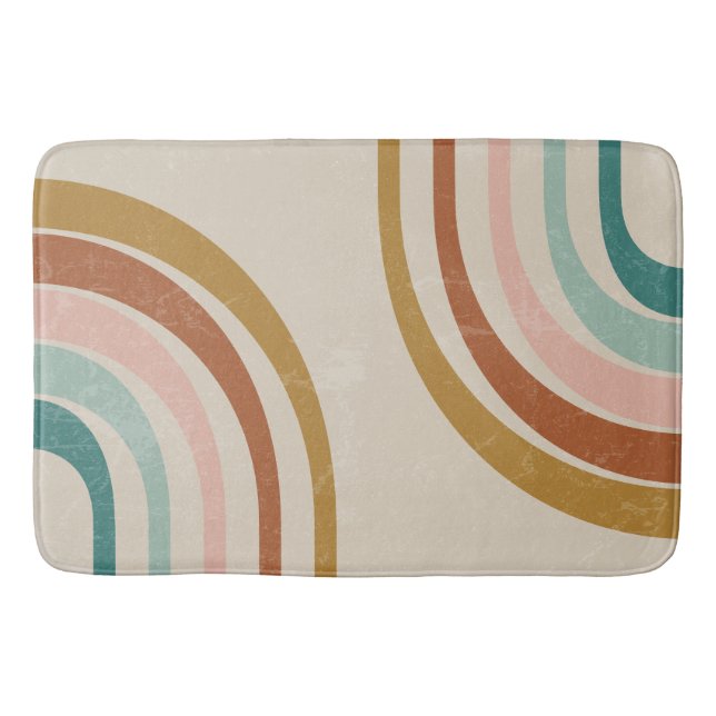 Alfombrilla De Baño Mat de baño arco iris retro (Anverso)