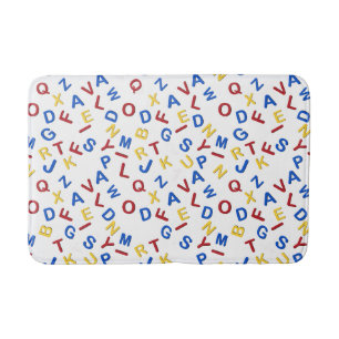 Alfombrilla De Baño Mat de baño azul amarillo rojo ABC