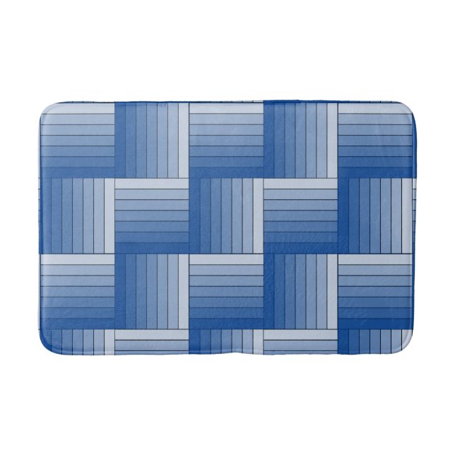 Alfombrilla De Baño Mat de baño - Baldosas de rayas de sonido azul (Anverso)