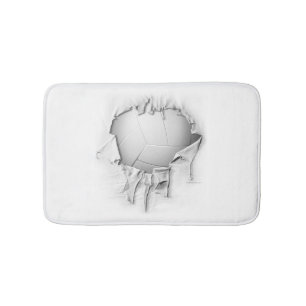 Alfombrilla De Baño Mat de baño blanco de voleibol desgarrado
