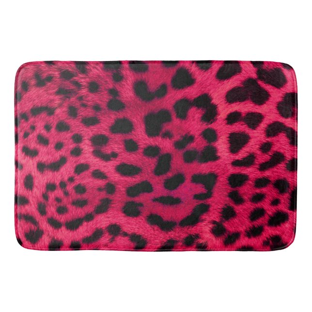Alfombrilla De Baño Mat de baño/Cheetah Imprimir rosado caliente (Anverso)