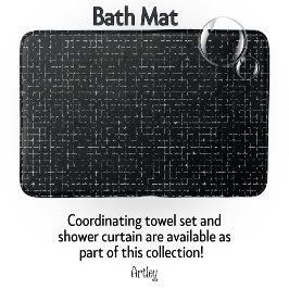 Alfombrilla De Baño Mat de baño cruzado negro y gris