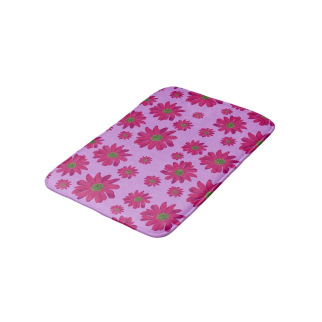 Alfombrilla De Baño Mat de baño Daisy rosa (Angular)