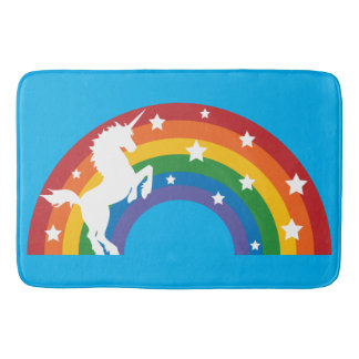 Alfombrilla De Baño Mat de baño de arcoiris retro Unicornio de los año