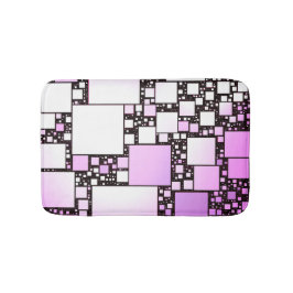 Alfombrilla De Baño Mat de baño de baile rosa y cuadrado blanco