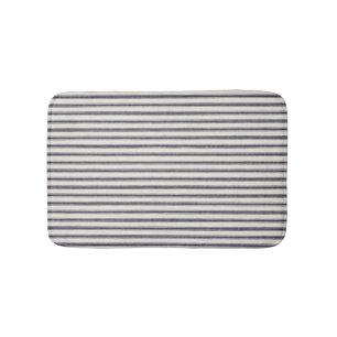 Alfombrilla De Baño Mat De Baño De Banda De Tocado Azul Y Blanco Vinta