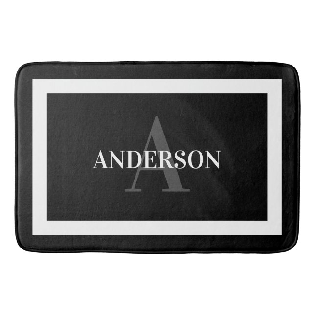 Alfombrilla De Baño Mat de baño de borde ancho colonial contemporáneo (Anverso)