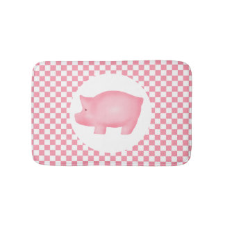 Alfombrilla De Baño Mat de baño de cerdo rosa