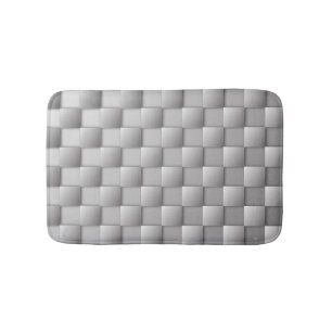 Alfombrilla De Baño Mat de baño de cheques plateados