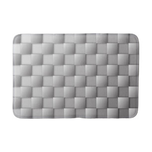 Alfombrilla De Baño Mat de baño de cheques plateados