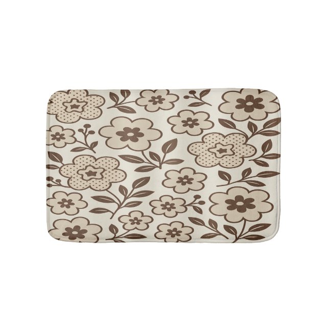 Alfombrilla De Baño Mat de baño de crema floral (Anverso)