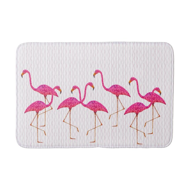 Alfombrilla De Baño Mat de baño de Flamingos rosados (Anverso)