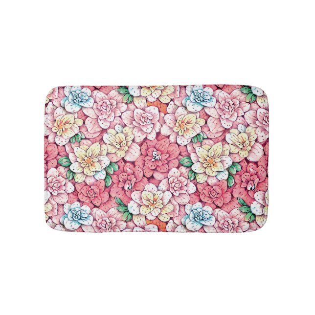Alfombrilla De Baño Mat. de baño de flores (Anverso)