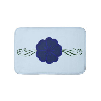 Alfombrilla De Baño Mat de baño de flores azul anémone