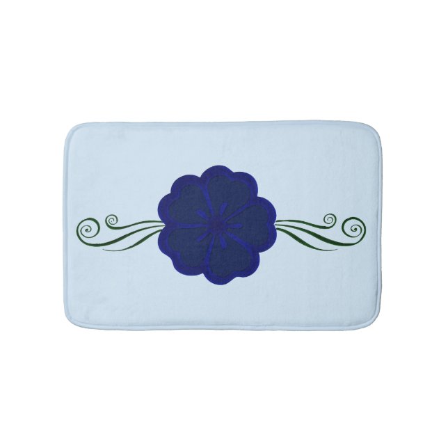 Alfombrilla De Baño Mat de baño de flores azul anémone (Anverso)