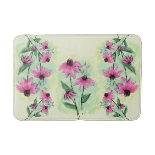 Alfombrilla De Baño Mat de baño de flores de cono morado (Anverso)