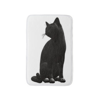 Alfombrilla De Baño Mat de baño de gato negro