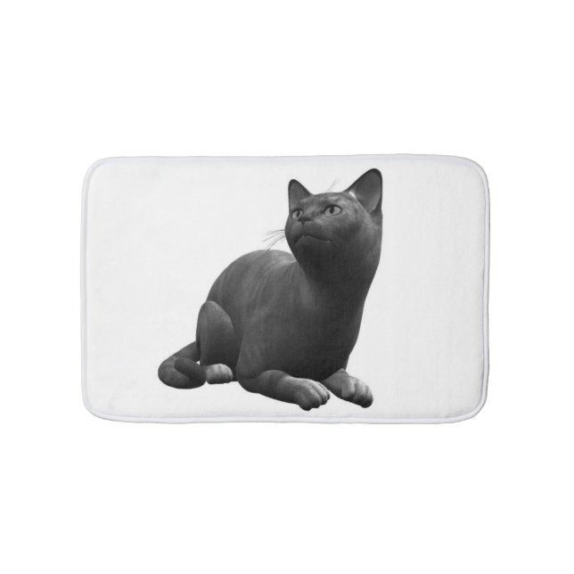 Alfombrilla De Baño Mat de baño de gato negro tranquilo (Anverso)