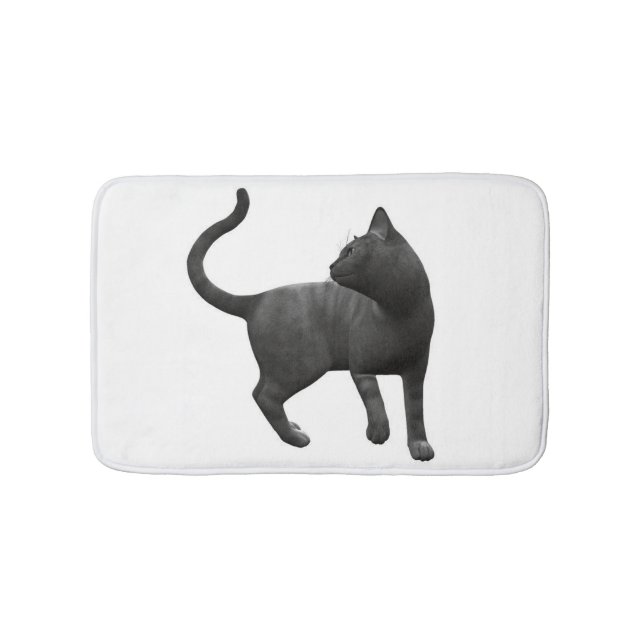 Alfombrilla De Baño Mat de baño de gato negro travieso (Anverso)