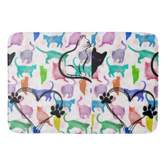 Alfombrilla De Baño Mat. de baño de gatos acuáticos