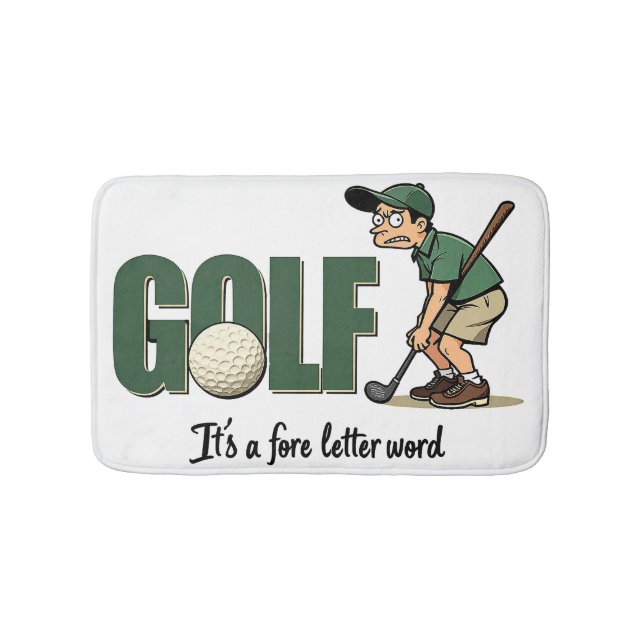 Alfombrilla De Baño Mat De Baño De Golf De Moda Con Cita Graciosa (Anverso)