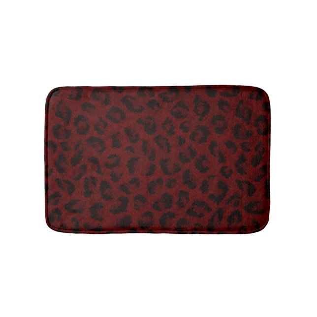 Alfombrilla De Baño Mat de baño de impresión de leopardo rojo (Anverso)