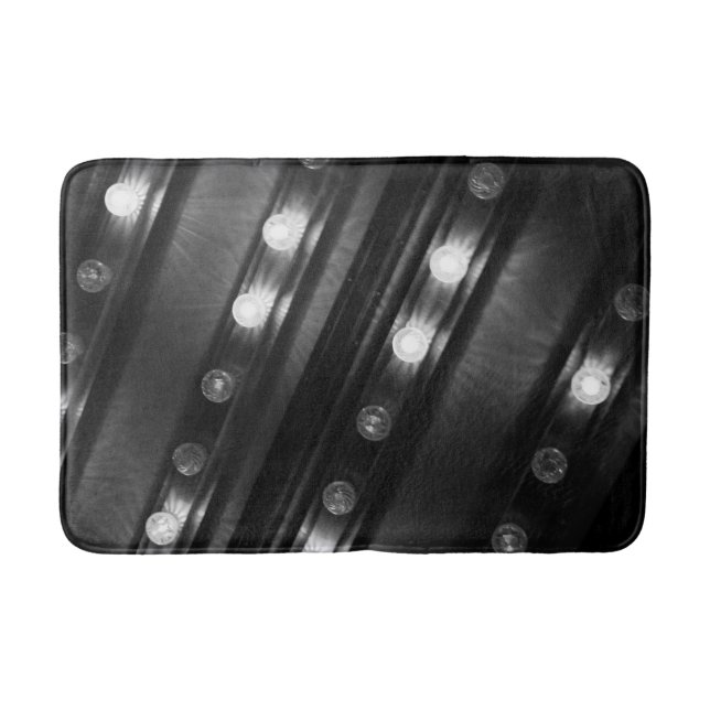 Alfombrilla De Baño Mat de baño de luces de torbellino blancas y negra (Anverso)
