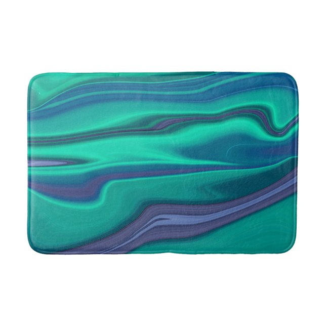 Alfombrilla De Baño Mat de Baño de Mármol Liquido Azul y Verde (Anverso)