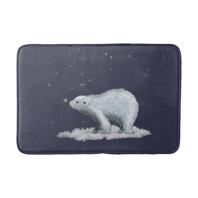 Alfombrilla De Baño Mat de baño de oso polar con copo de nieve (Anverso)