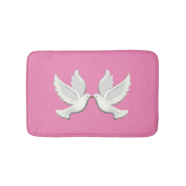 Alfombrilla De Baño Mat de baño de palomas blancas (Anverso)