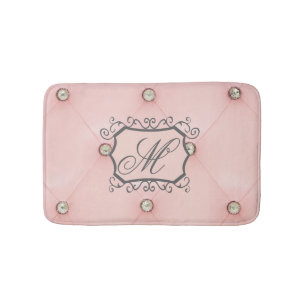 Alfombrilla De Baño Mat de baño de patrón de cuero tufado rosado