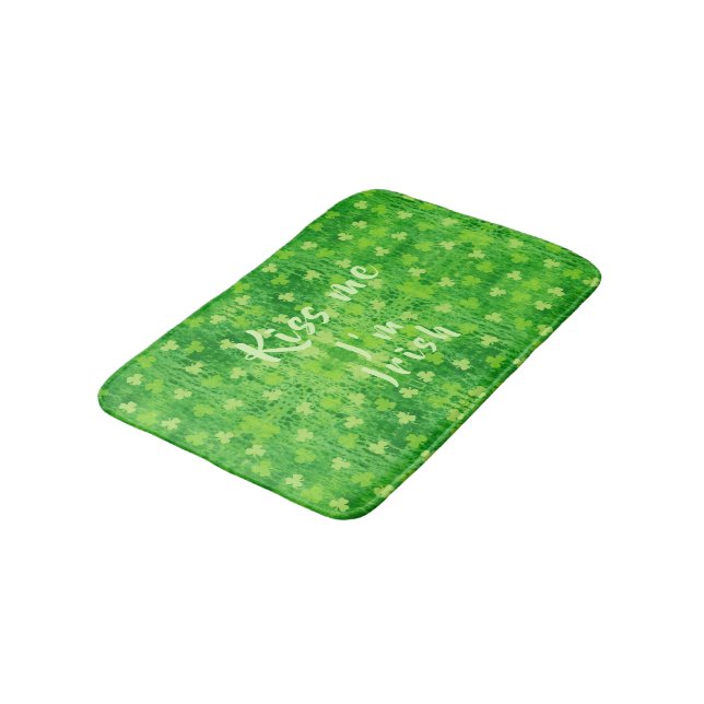 Alfombrilla De Baño Mat de baño de patrón de shamrock verde de San Pat (Angular)