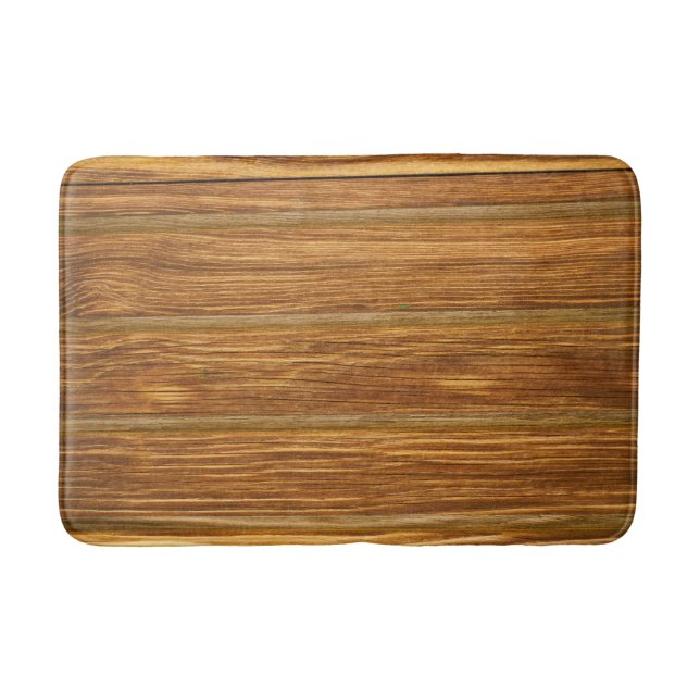 Alfombrilla De Baño Mat de Baño de Plancha de Madera Rústica - Natural (Anverso)