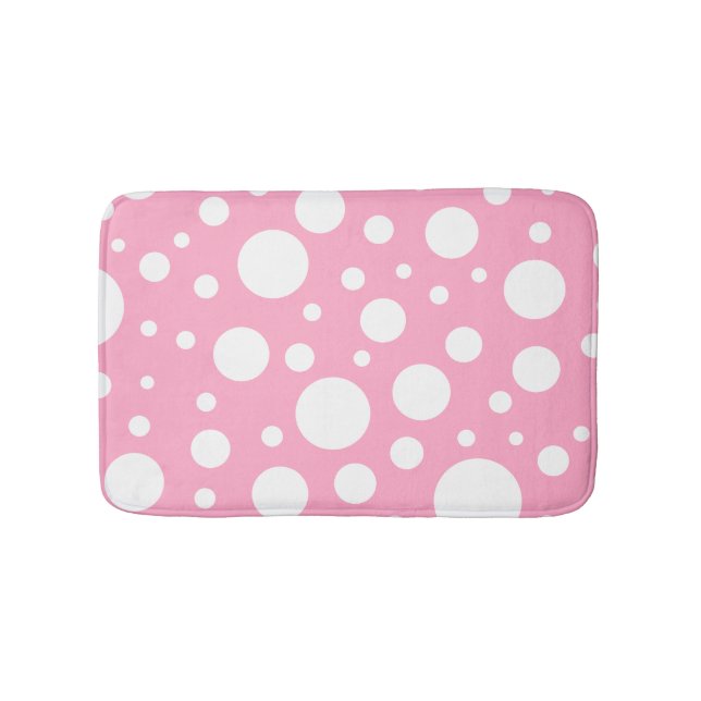 Alfombrilla De Baño Mat de baño de puntos rosados (Anverso)