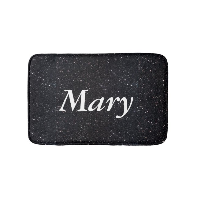 Alfombrilla De Baño Mat de baño de Purpurina negro personalizado (Anverso)
