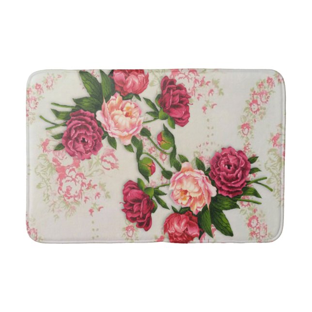 Alfombrilla De Baño Mat de baño de rosas rosadas (Anverso)