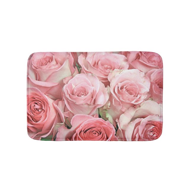 Alfombrilla De Baño Mat de baño de rosas rosadas (Anverso)