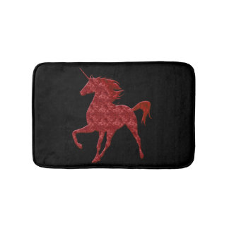 Alfombrilla De Baño Mat de baño de Unicorn de Fuego Rojo