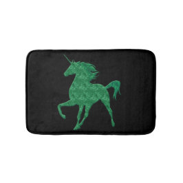 Alfombrilla De Baño Mat de baño de Unicornio de Fuego Verde