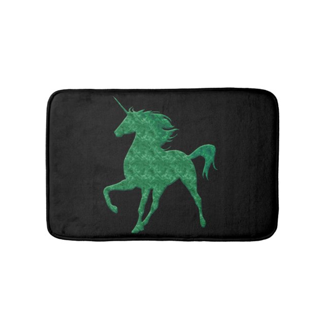 Alfombrilla De Baño Mat de baño de Unicornio de Fuego Verde (Anverso)