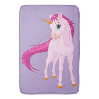 Alfombrilla De Baño Mat de baño de unicornio rosado