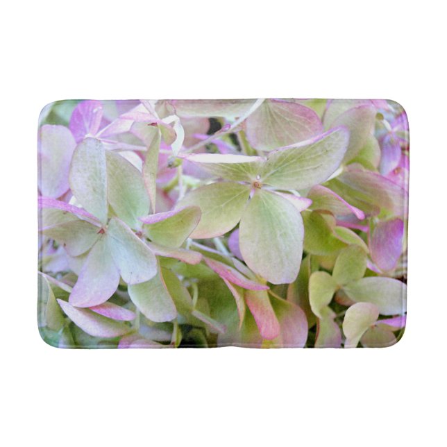 Alfombrilla De Baño Mat de baño floral de Hydrangea verde y lavanda (Anverso)