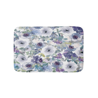 Alfombrilla De Baño Mat de baño floral morado y de lavanda