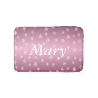 Alfombrilla De Baño Mat de baño floral rosa de Bonito personalizado